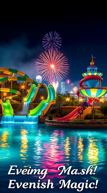 跨年夜水上乐园烟花表演