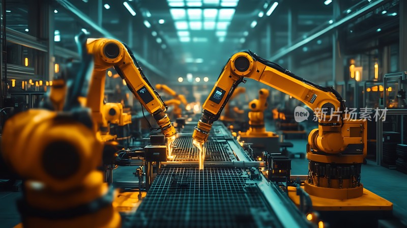 智能工厂机器人生产线高效运作