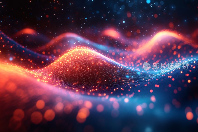 梦幻炫彩流动光线背景图