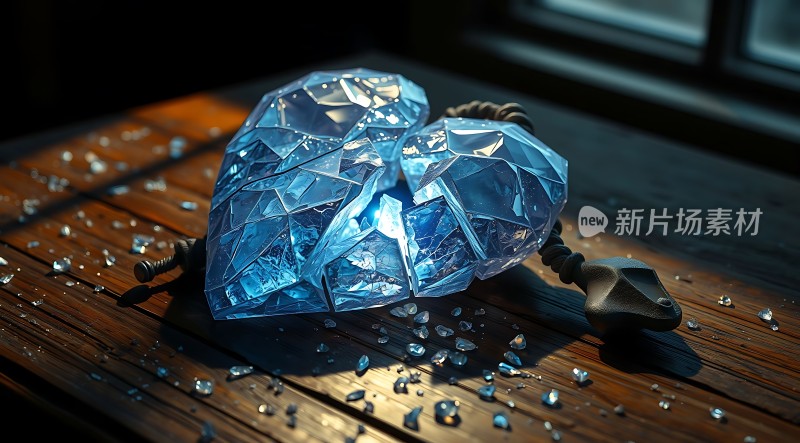 破碎的心形水晶