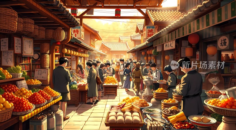 古风集市繁华景象