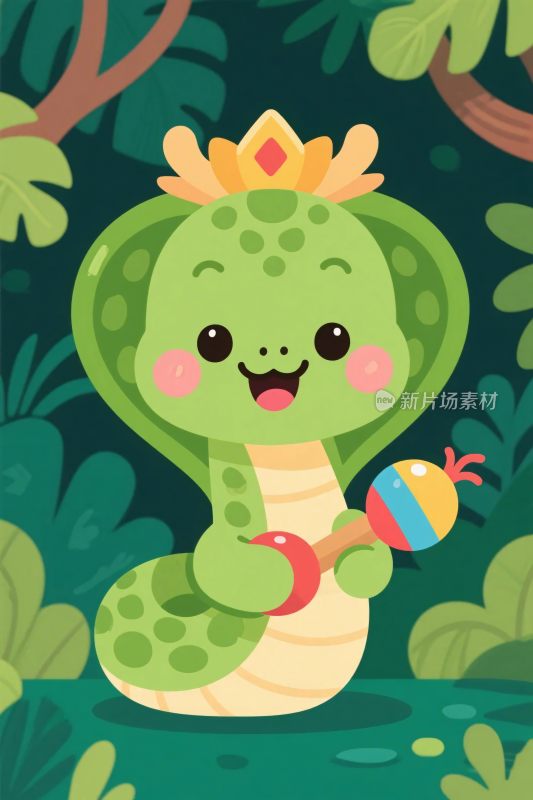 卡通蛇王可爱形象