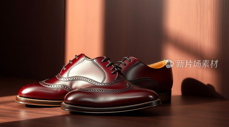 红色皮鞋映衬阳光下的优雅