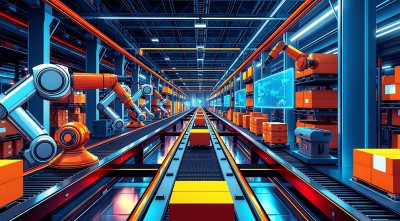 智能物流中心机器人与传送带协同作业