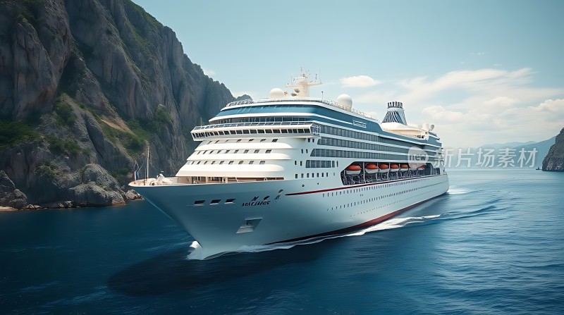 游轮驶向蔚蓝大海