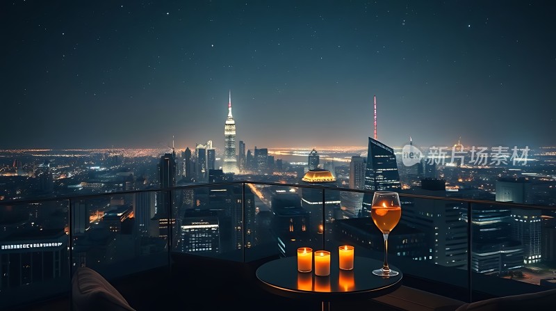 夜幕下的城市浪漫夜景