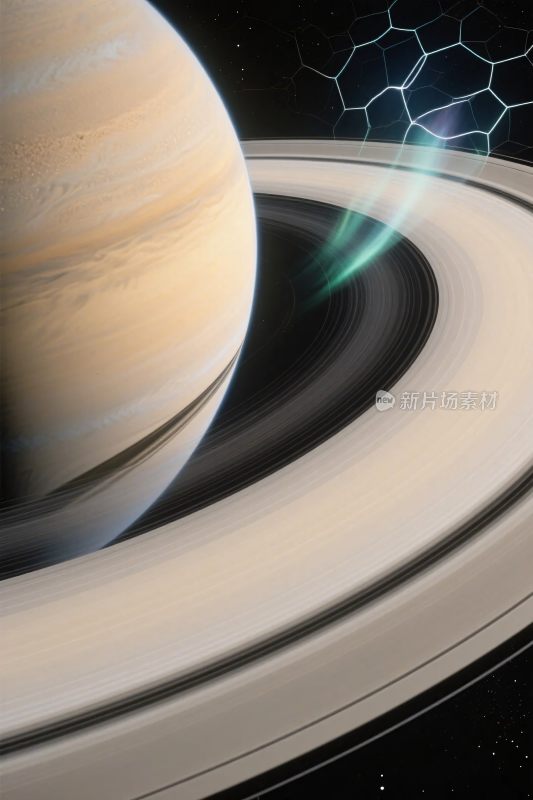 土星星环太空插画