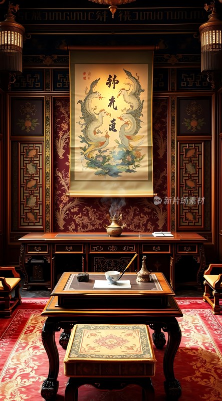 龙凤呈祥古韵书房