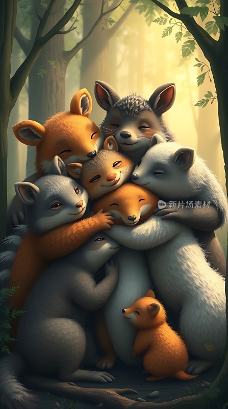 森林里的温馨拥抱