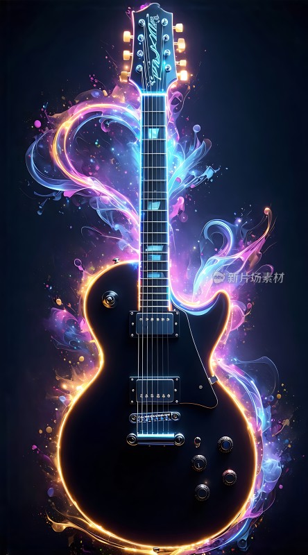 电吉他炫彩艺术图