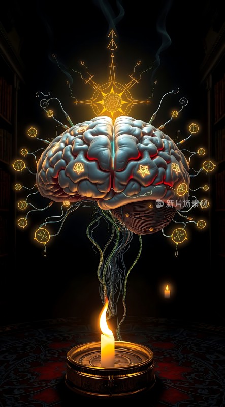 **心灵之光大脑与智慧的象征**