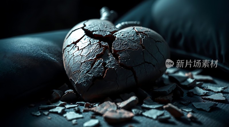 破碎的心形雕塑