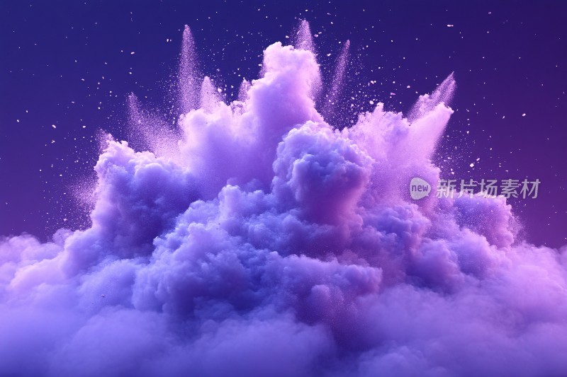 梦幻紫色云朵星空景象