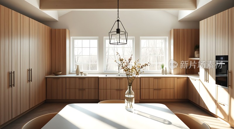 阳光厨房温馨木色系