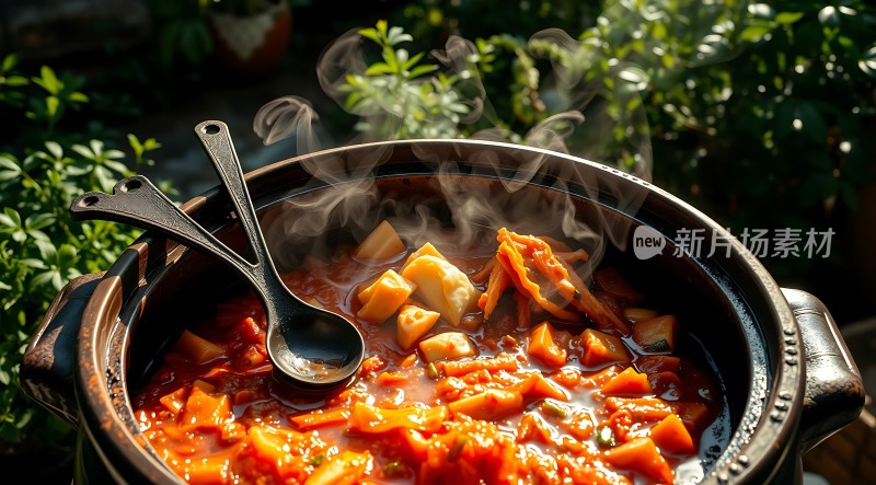 热气腾腾的美味佳肴诱人的汤品