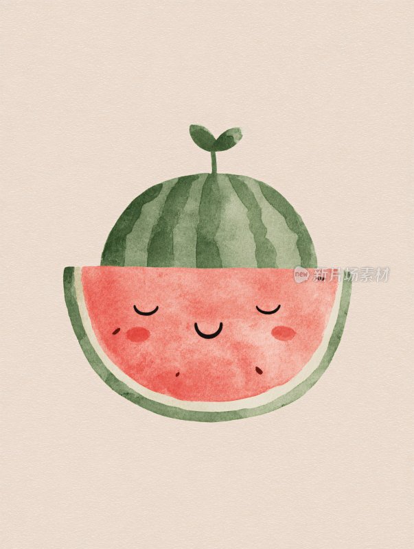 可爱卡通西瓜插画