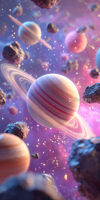 梦幻绚丽的宇宙星球场景