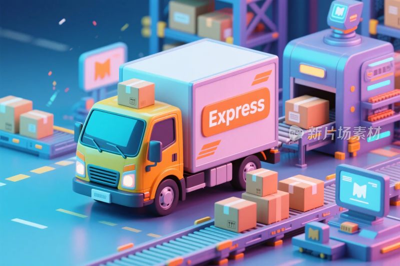 物流快递运输插画