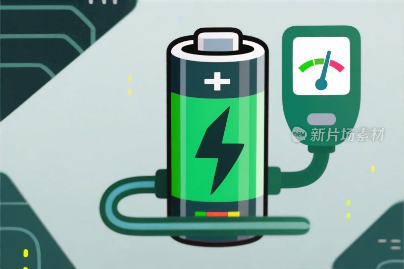 电池与电表插画