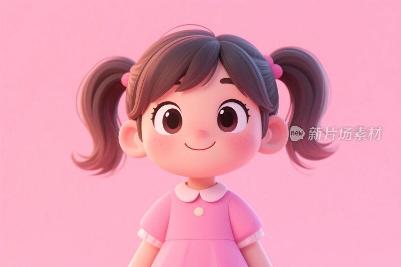 粉色卡通小女孩