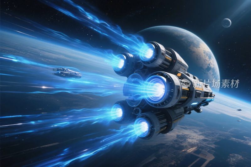 科幻飞船太空飞行场景