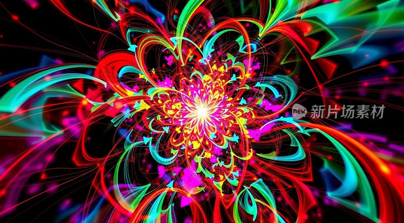 五彩斑斓的花朵绽放