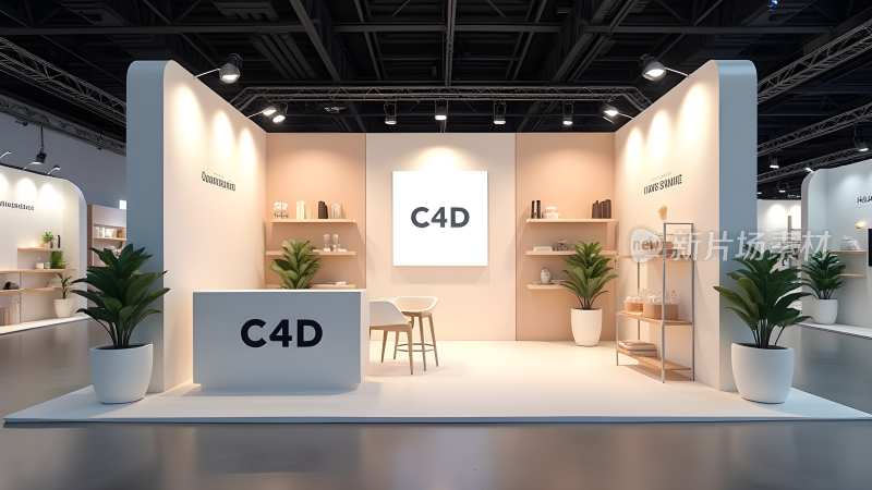 C4D电商展台简约展台背景