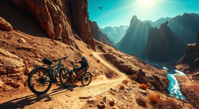 骑行者的冒险之旅穿越峡谷与山脉