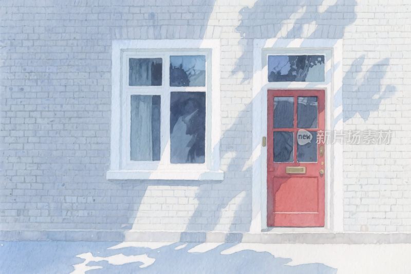 建筑门窗外墙插画