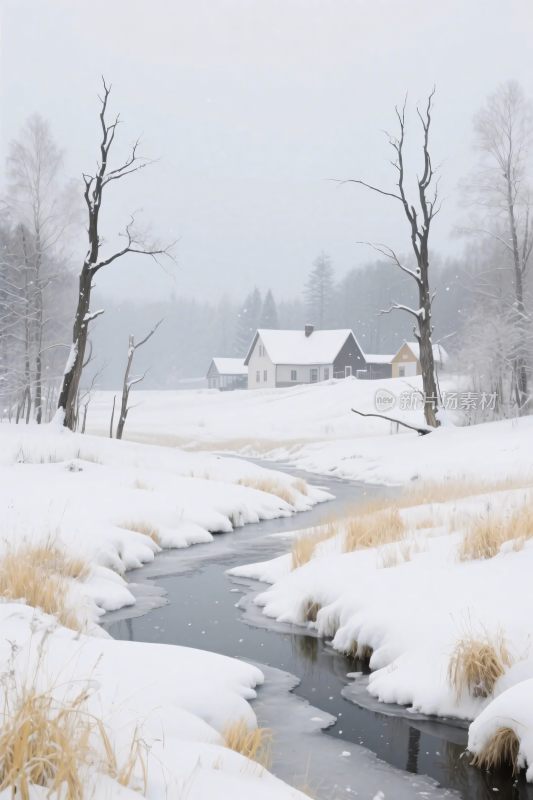 冬日乡村雪景