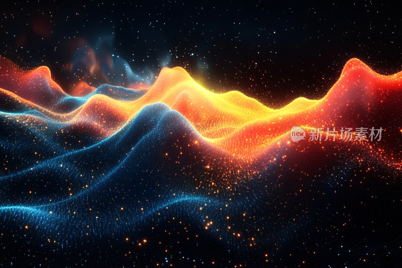 绚丽动感的波浪状光影画面