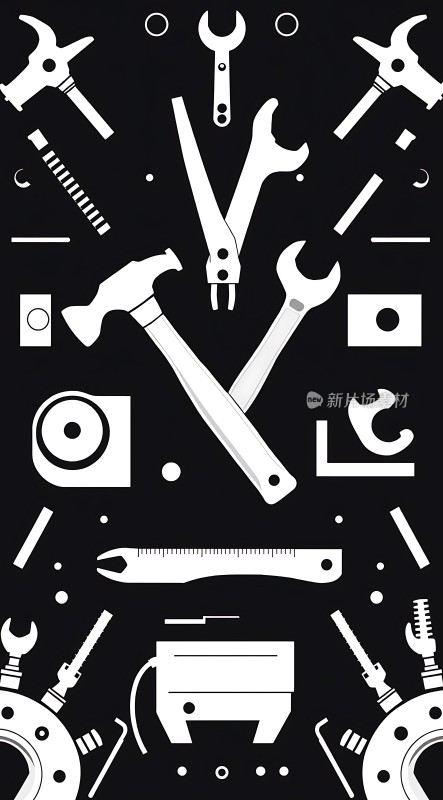 工具世界锤子、扳手和钳子的艺术