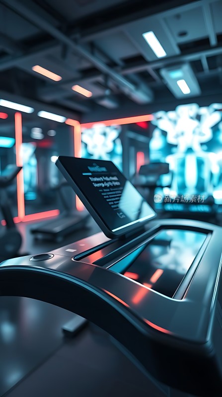 未来健身房科技感跑步机