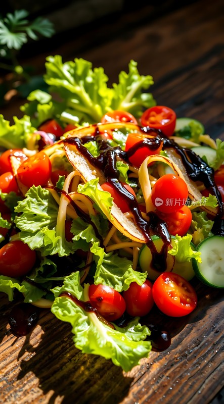 阳光下的清新沙拉