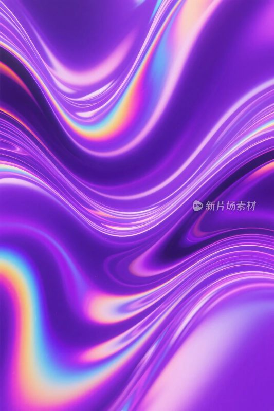 紫色流动线条艺术插画