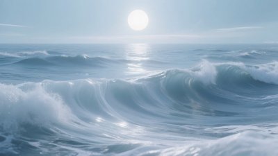 海上日出波浪景观 海上日出波浪景观