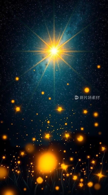 夜空繁星闪烁光芒四射