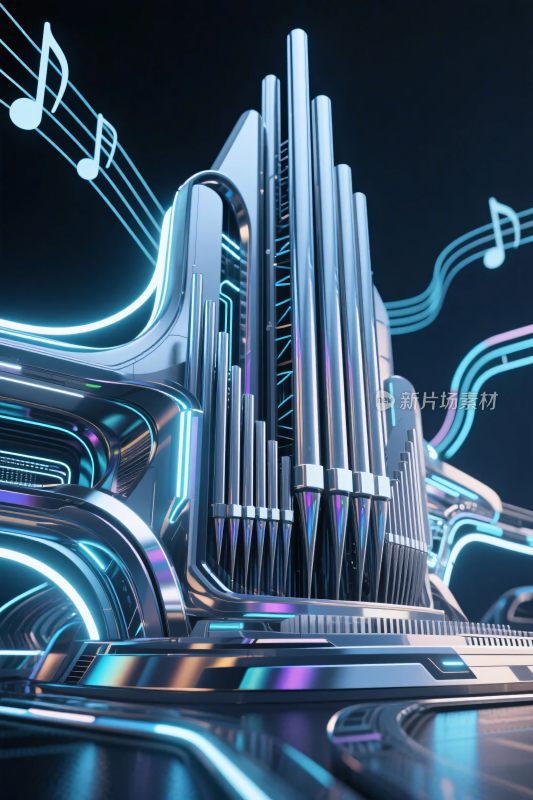 未来科技管风琴插画