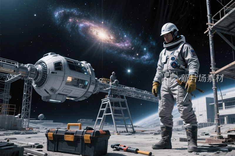 太空宇航员作业场景