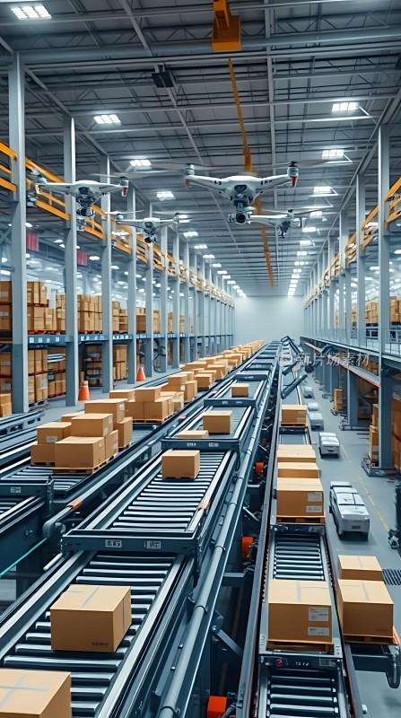 智能物流中心无人机与传送带协同作业