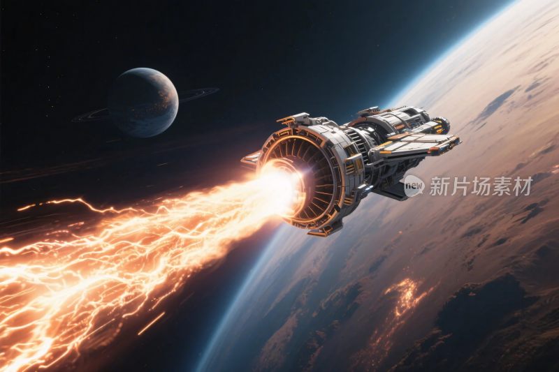 科幻飞船飞行场景
