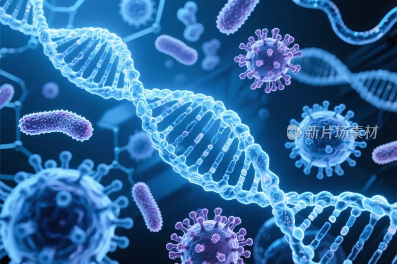 与病毒微生物科学插画