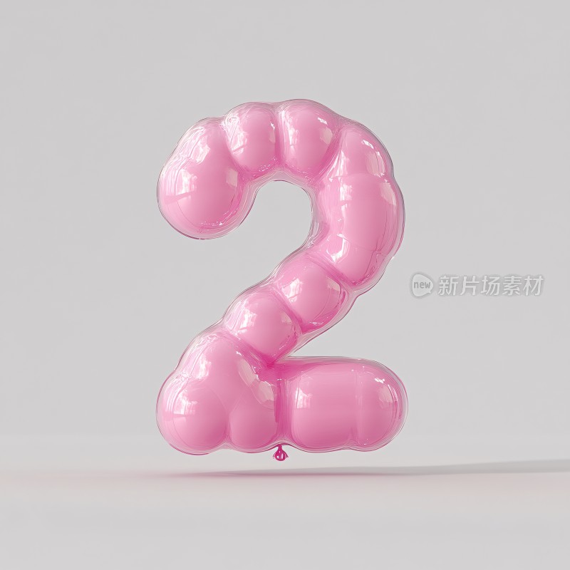 粉色气球数字插画