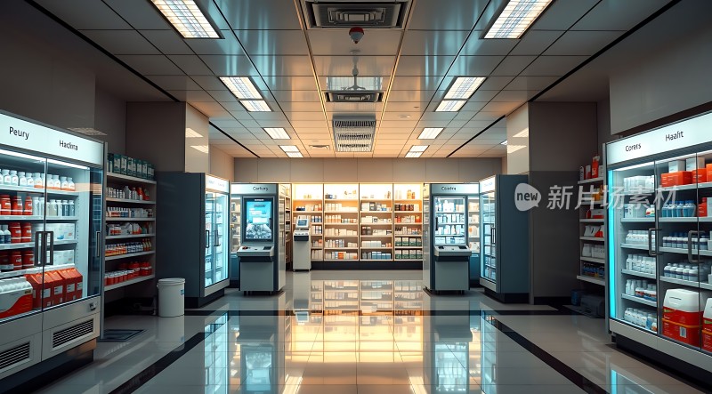 新片场素材 药店内部全景图
