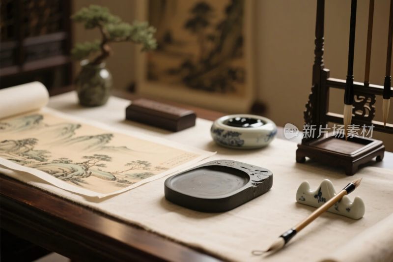 文房四宝书画布置