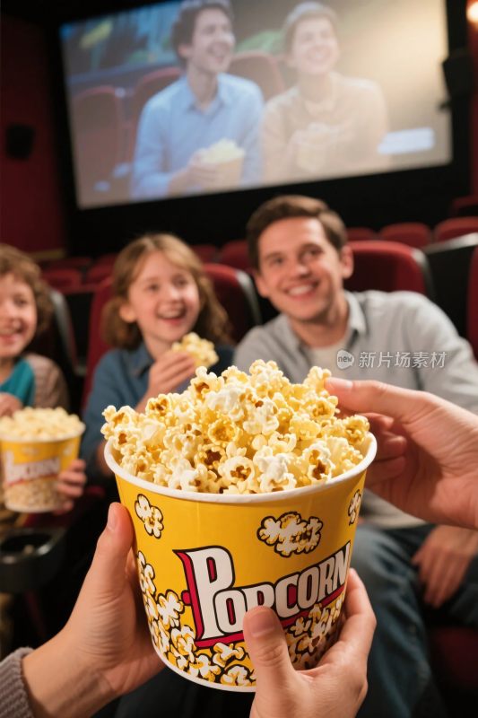 电影院观影爆米花