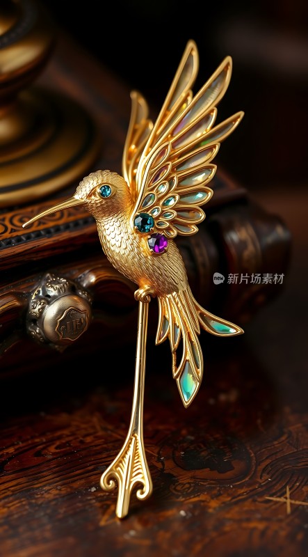 金鸟胸针镶嵌宝石精美绝伦