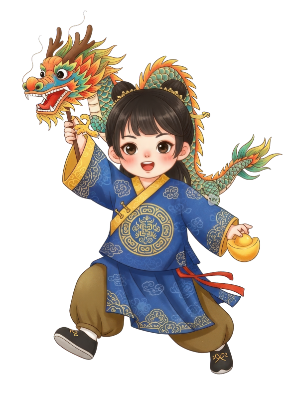 穿着中国传统服饰的中国娃娃