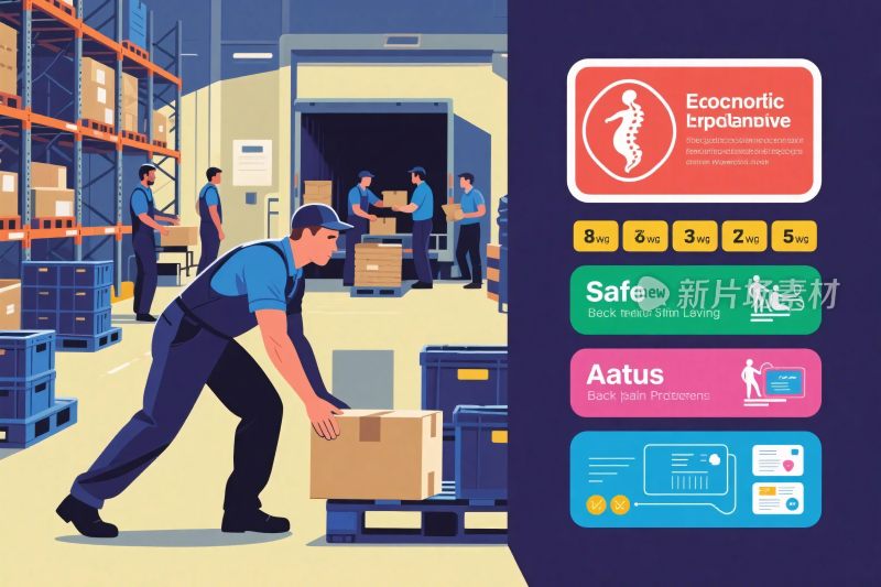 仓储物流作业插画