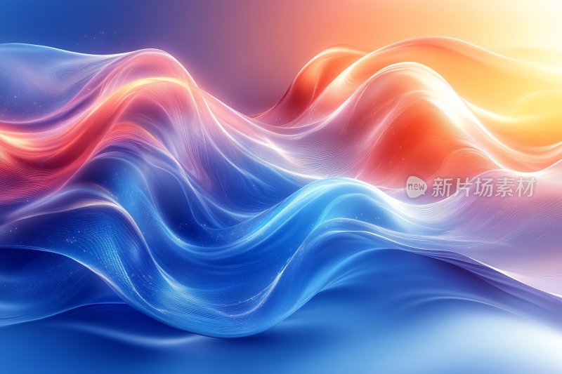 绚丽多彩的波浪状抽象画面